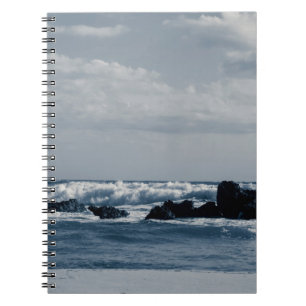 Ionian sea agitated with foamy waves that collide notebook