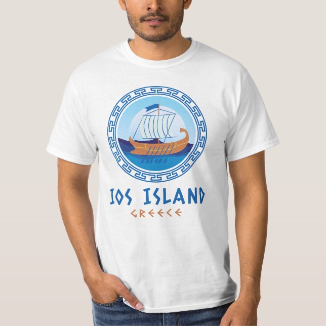 IOS, Greece Greek Ship Design Men's T-Shirt (Front)