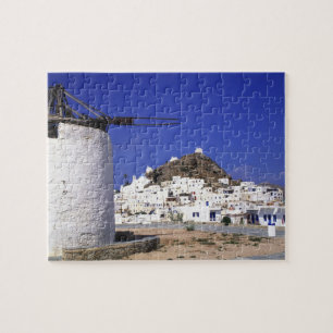 Ios, Greece. The beautful and crisp, white and Jigsaw Puzzle