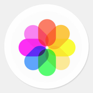 iOS Photos App Icon Classic Round Sticker