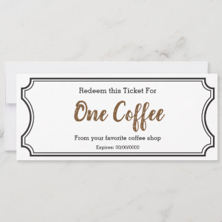 IOU Love Gift Ticket One Coffee editable
