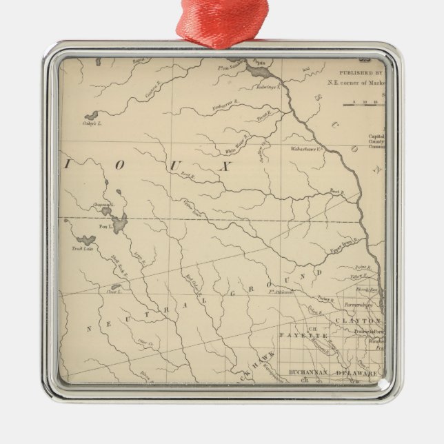 Iowa 2 metal tree decoration (Front)