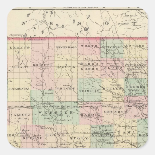 Iowa 2 square sticker (Front)