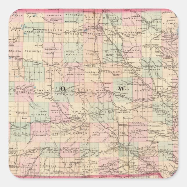Iowa 3 square sticker (Front)