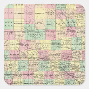Iowa 3 square sticker