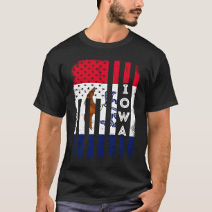 Iowa American Flag Home State of Iowa Flag T-Shirt