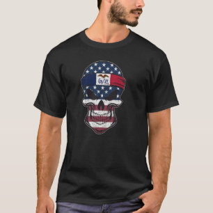 Iowa American Flag Skull State Flag Iowa Roots T-Shirt