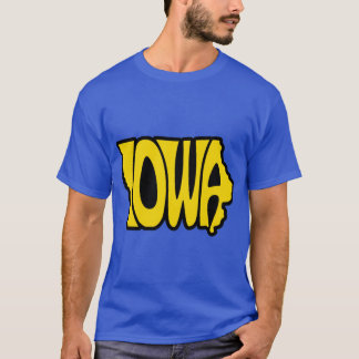 Iowa Black and Gold Font Graphic T-Shirt