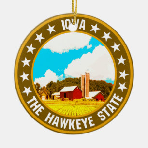 Iowa ceramic tree decoration