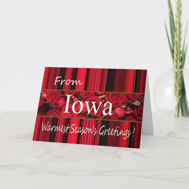Iowa  Christmas Card, state specific Holiday Card (Front)