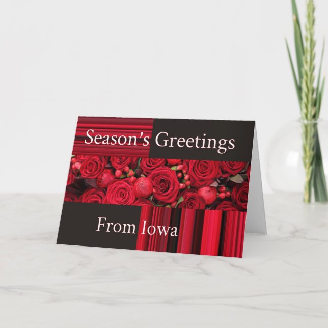 Iowa  Christmas Card, state specific Holiday Card (Front)