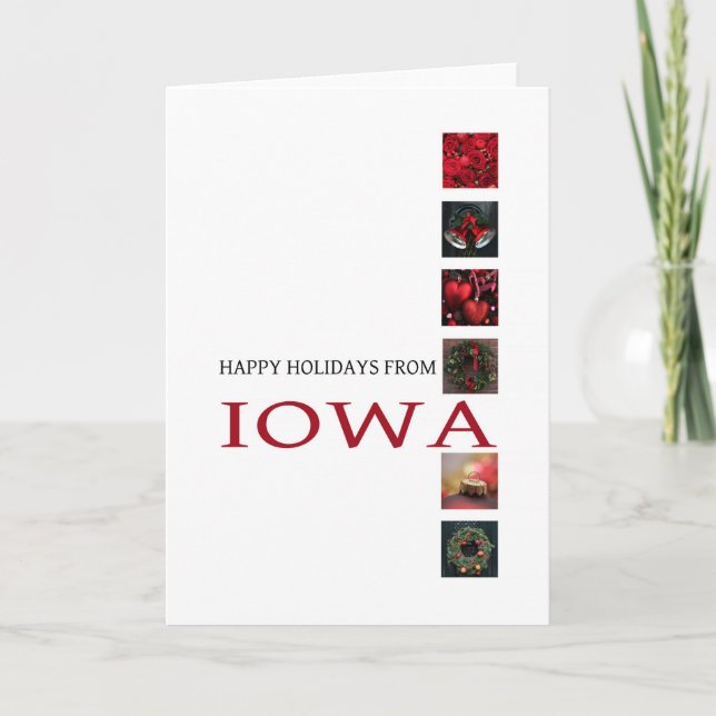Iowa Christmas Card with ornaments (Front)