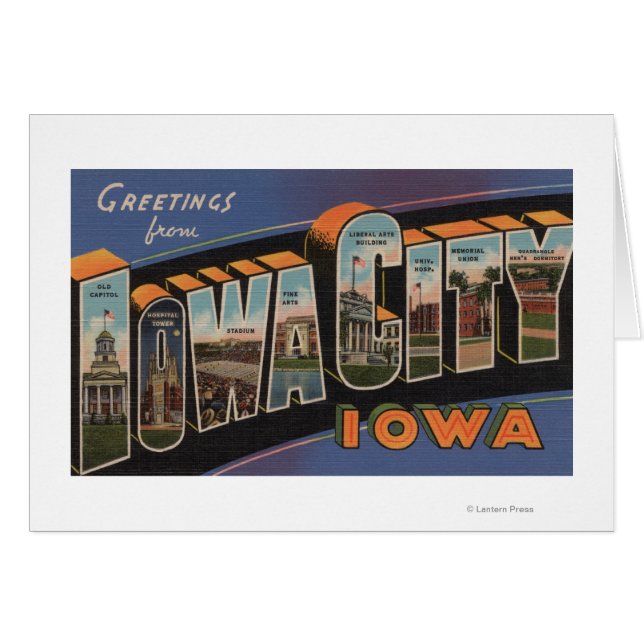 Iowa City, Iowa - Large Letter Scenes (Front Horizontal)