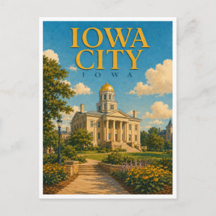 Iowa City Iowa Old Capitol GeoSaga Postcard