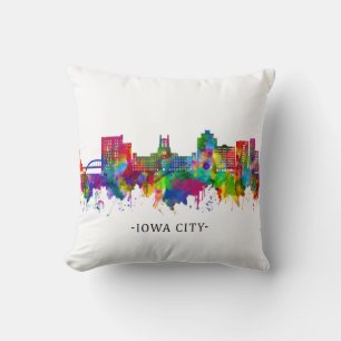 Iowa City Iowa Skyline Cushion
