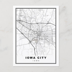Iowa City Map Holiday Postcard
