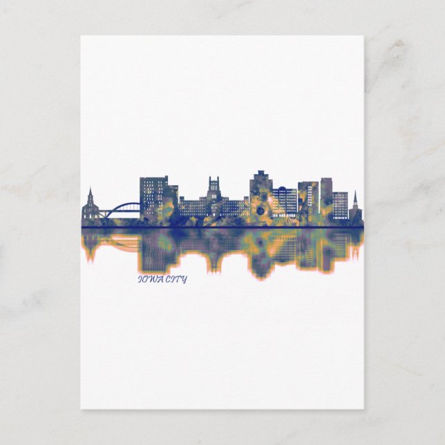 Iowa City Skyline Holiday Postcard (Front)