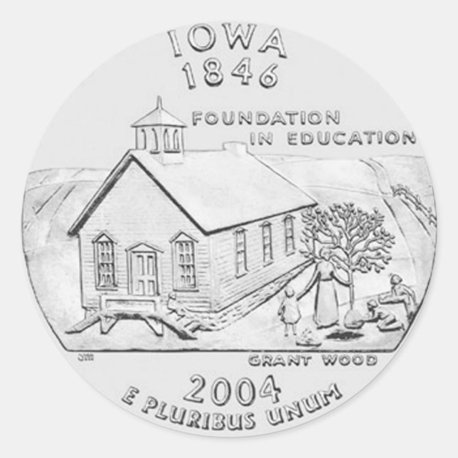 Iowa Classic Round Sticker (Front)