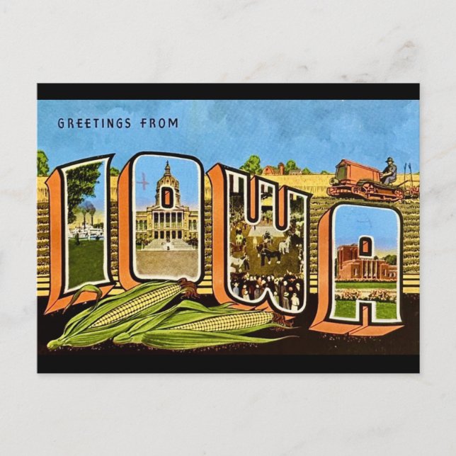 Iowa Corn State Postcard (Front)