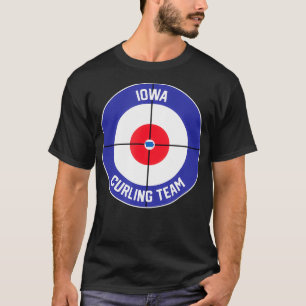 Iowa Curling Team Sweep Rock IA State Outline T-Shirt