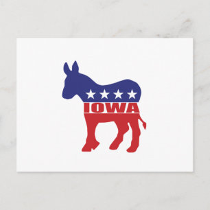 Iowa Democrat Donkey Postcard