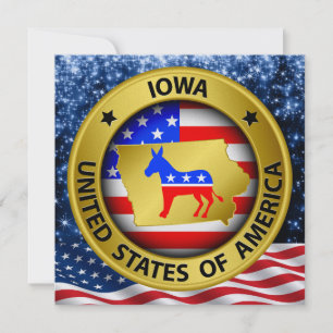 Iowa Democrat Patriotic Invitation - srf