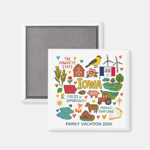 Iowa Family Trip Keepsake Personalised Magnet