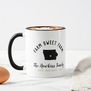 Iowa Farm Sweet Farm Family Monogram Mug