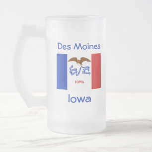Iowa Flag Map City Mug