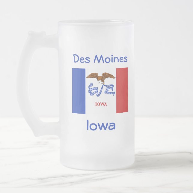 Iowa Flag Map City Mug (Left)