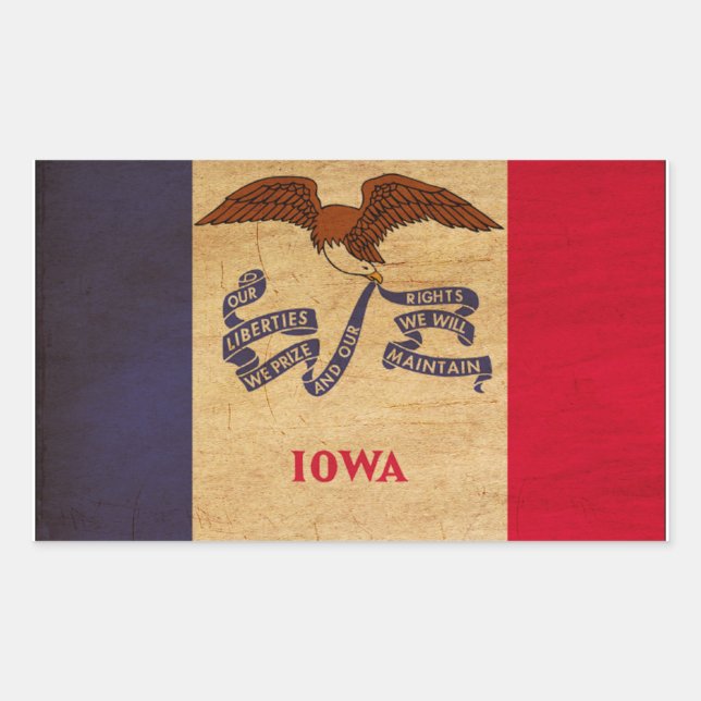 Iowa Flag Rectangular Sticker (Front)