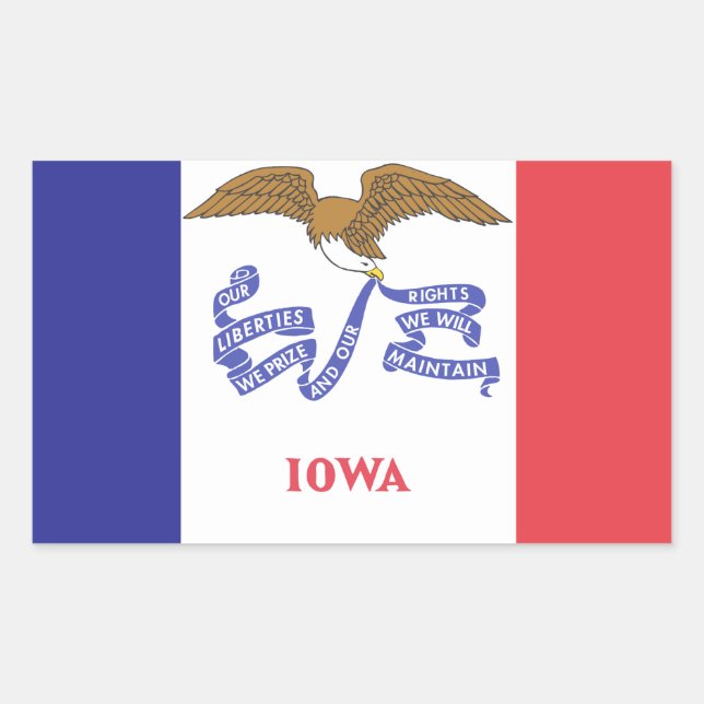 IOWA Flag - Rectangular Sticker (Front)