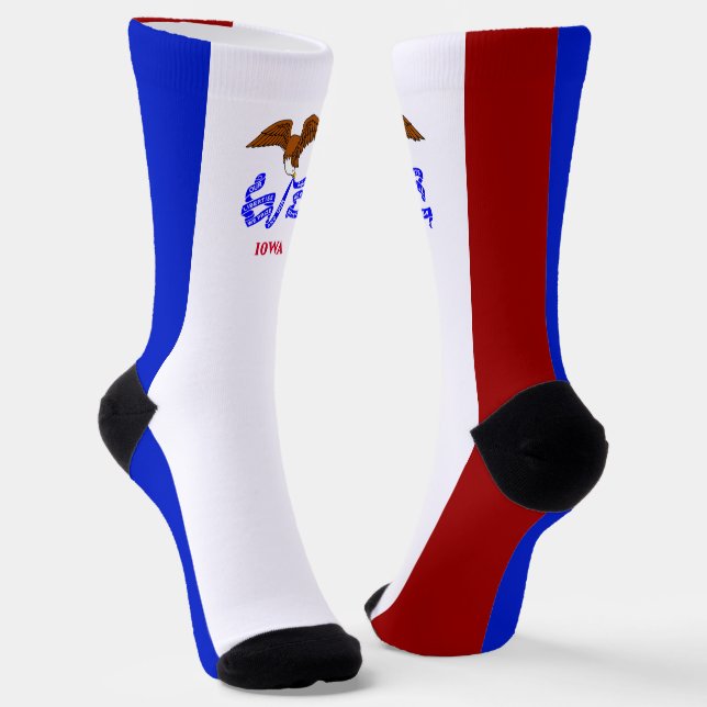 Iowa flag socks (Angled)