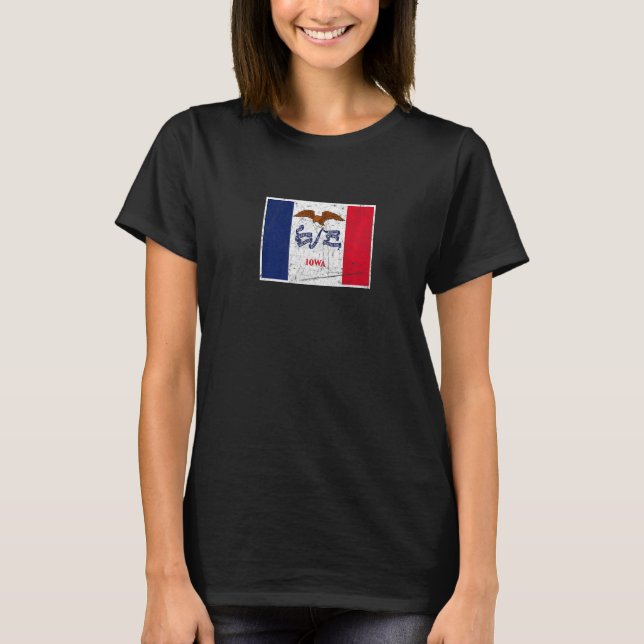 Iowa Flag State Vintage Style T-Shirt (Front)