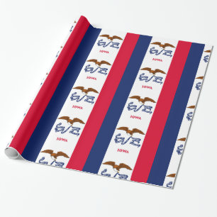 Iowa flag wrapping paper