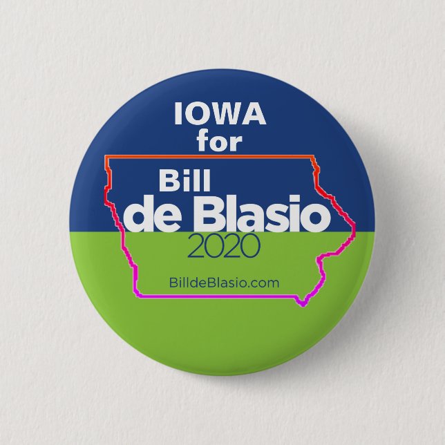 Iowa for Bill de Blasio 6 Cm Round Badge (Front)
