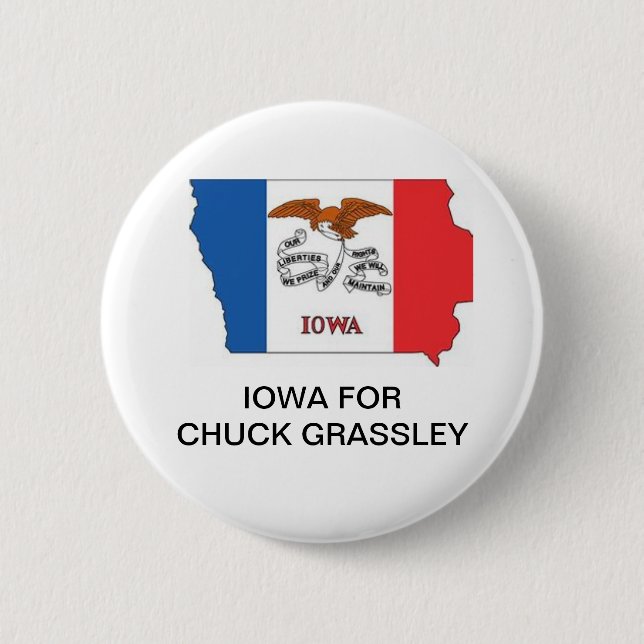 IOWA for CHUCK GRASSLEY SENATE Button (Front)