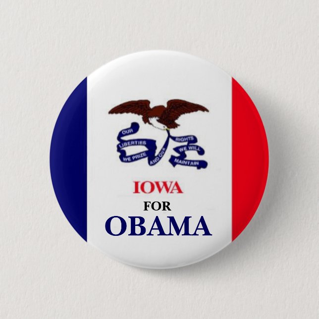 IOWA FOR OBAMA Button (Front)