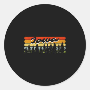 Iowa Forest Sunset Trees Cabin Theme Souvenir Classic Round Sticker