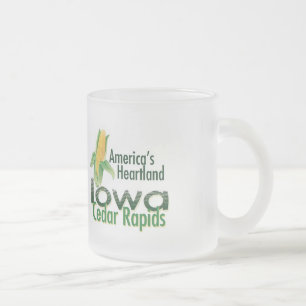 IOWA FROSTED GLASS COFFEE MUG