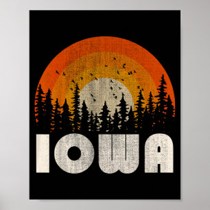 Iowa - funny nature vintage hiking 60s 70s 80s 90s poster