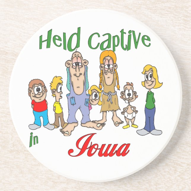 Iowa Funny Trailer Park Sandstone Coaster (Front)