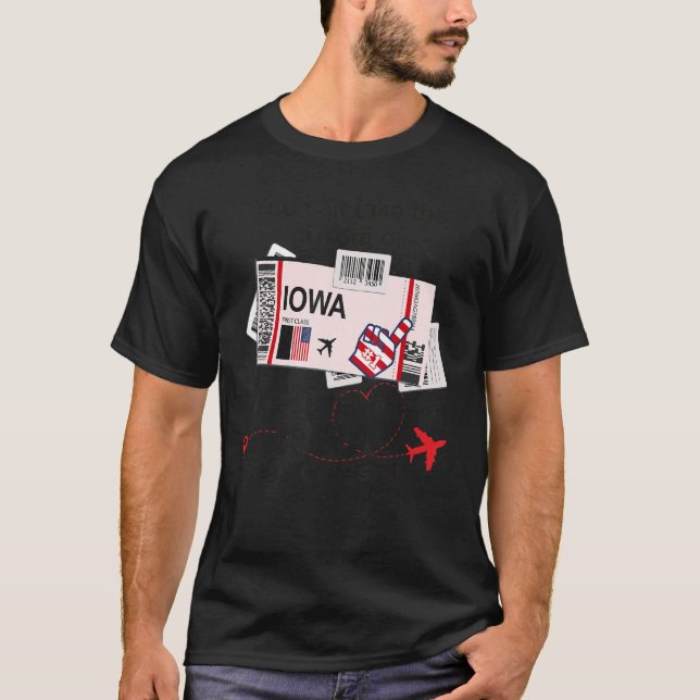 Iowa Girl  Iowa Boarding Pass T-Shirt (Front)