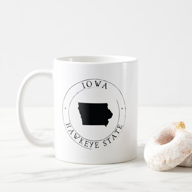 Iowa Hawkeye State Coffee Mug (With Donut)
