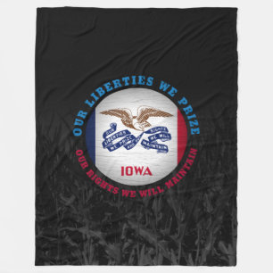 IOWA HAWKEYE STATE FLAG FLEECE BLANKET
