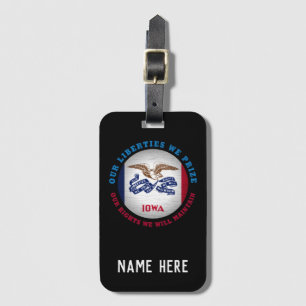 IOWA HAWKEYE STATE FLAG LUGGAGE TAG