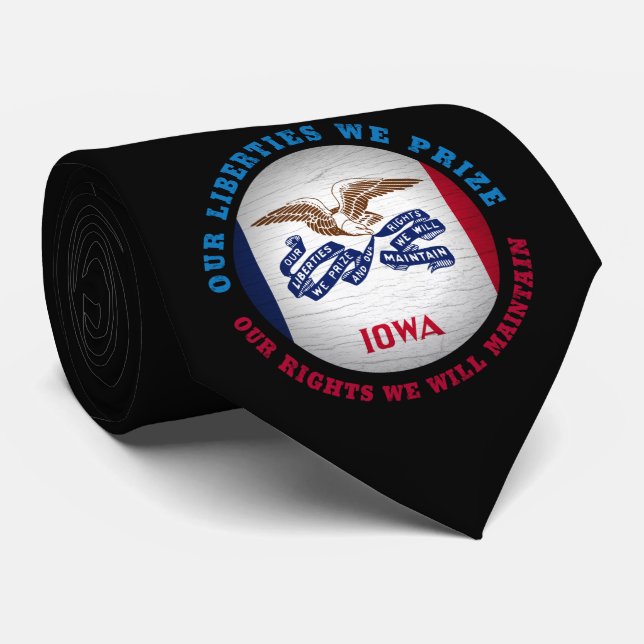 IOWA HAWKEYE STATE FLAG TIE (Rolled)
