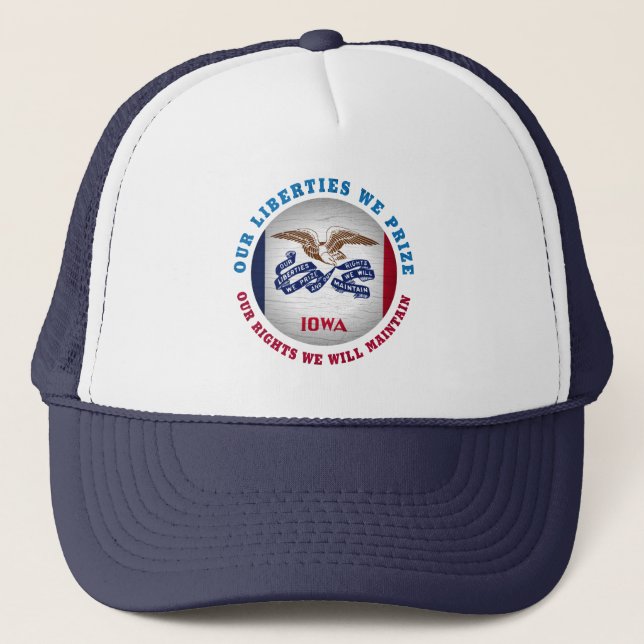 IOWA HAWKEYE STATE FLAG TRUCKER HAT (Front)