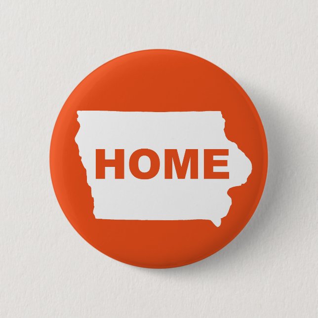 Iowa Home Away From State Button Badge Pin (Front)