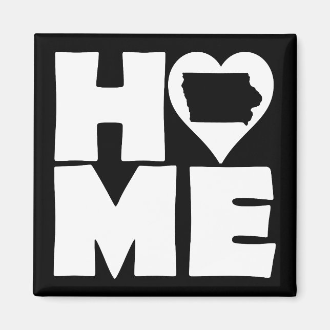 Iowa Home Heart State Fridge Magnet (Front)